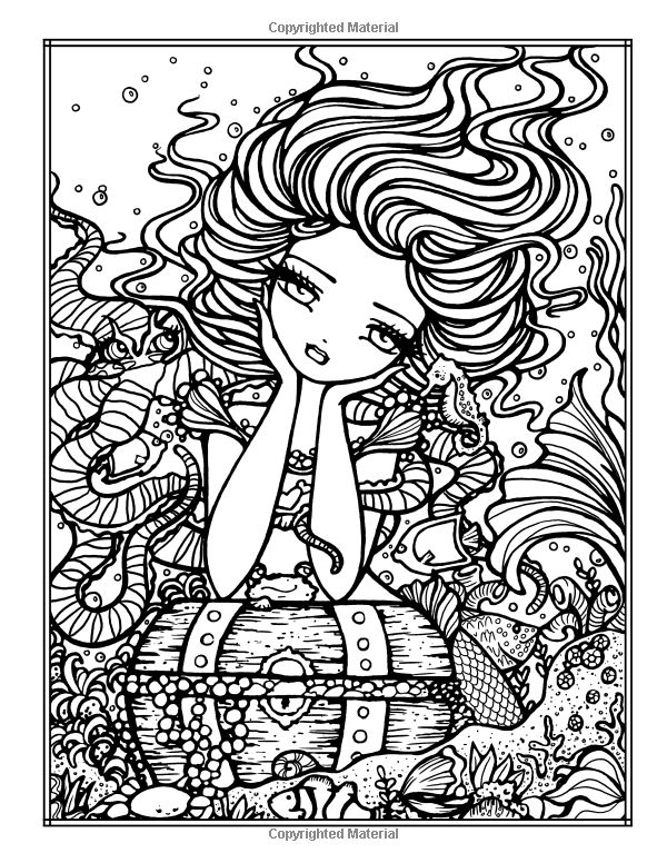 Mystical Mermaid Coloring Pages Printable 3