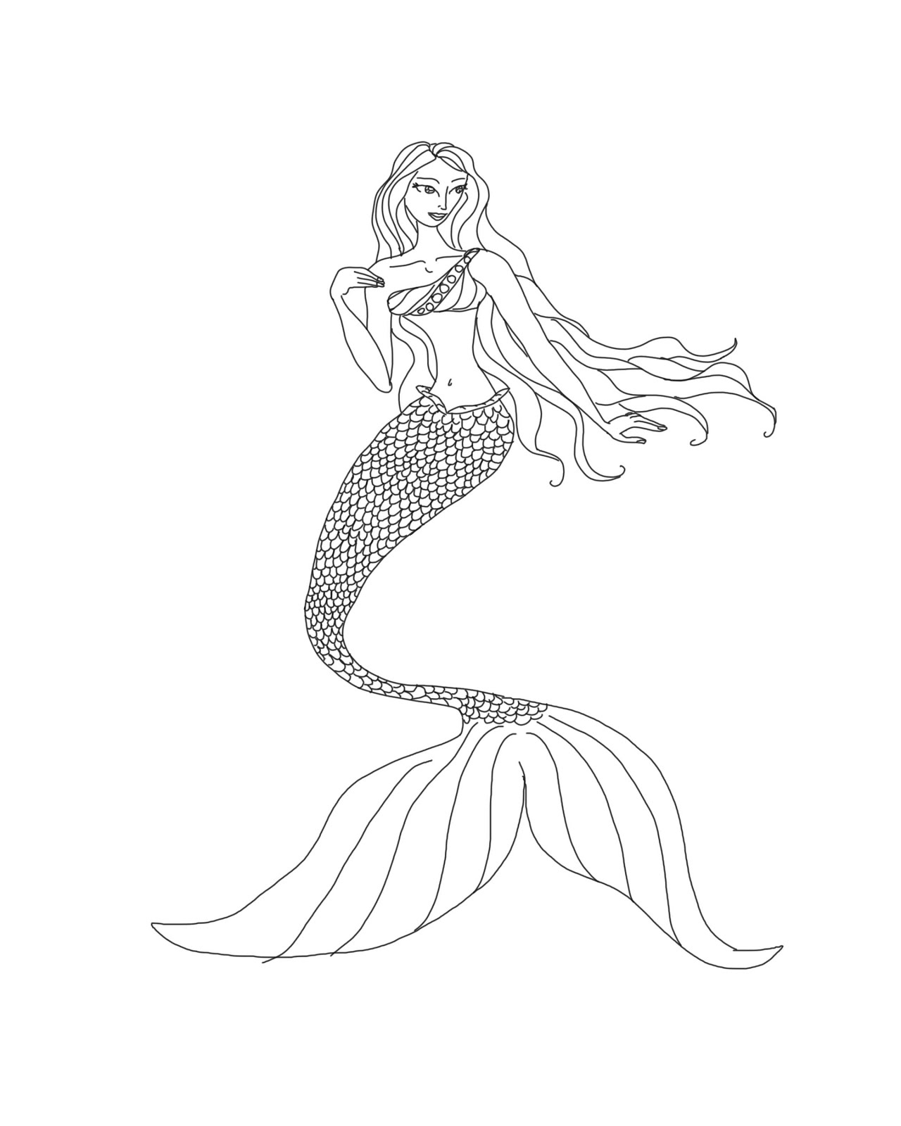 Mystical Mermaid Coloring Pages Printable 30