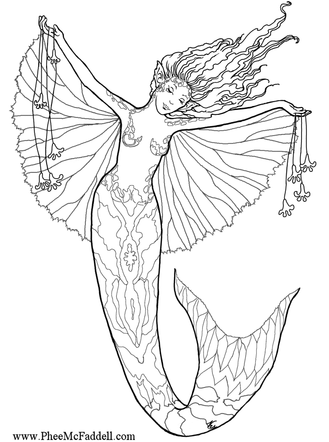 Mystical Mermaid Coloring Pages Printable 32