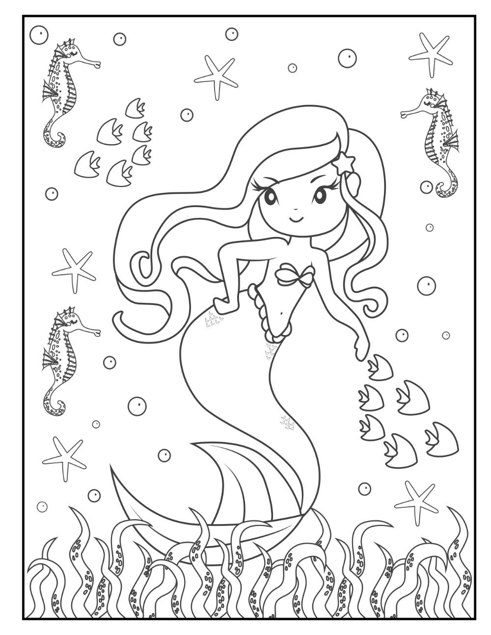 Mystical Mermaid Coloring Pages Printable 33