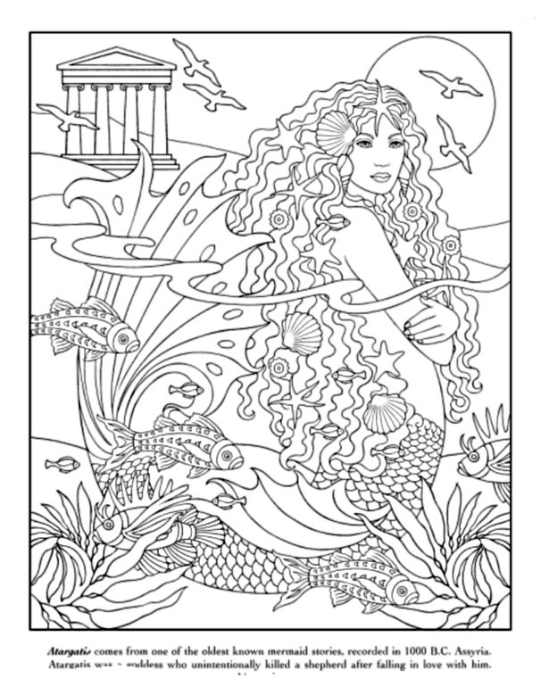 Mystical Mermaid Coloring Pages Printable 35