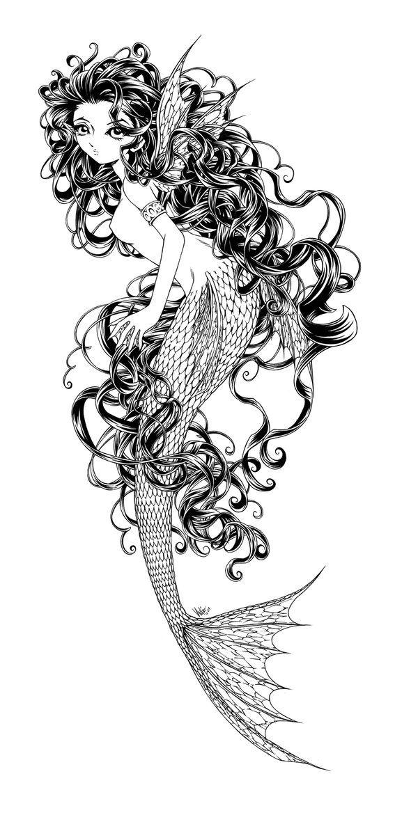 Mystical Mermaid Coloring Pages Printable 4