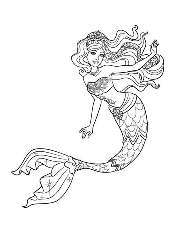 Mystical Mermaid Coloring Pages Printable 6