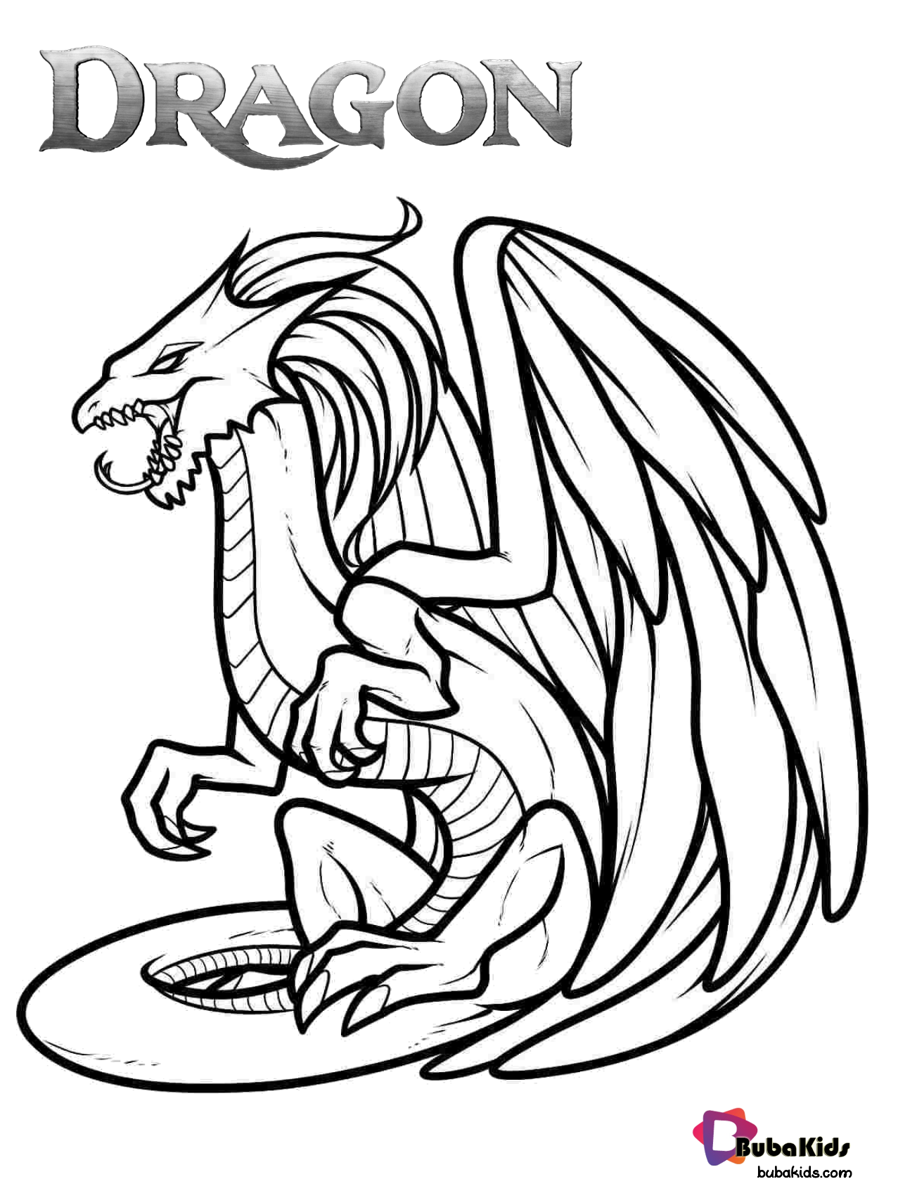 Mythical Dragon Coloring Pages Printable 1