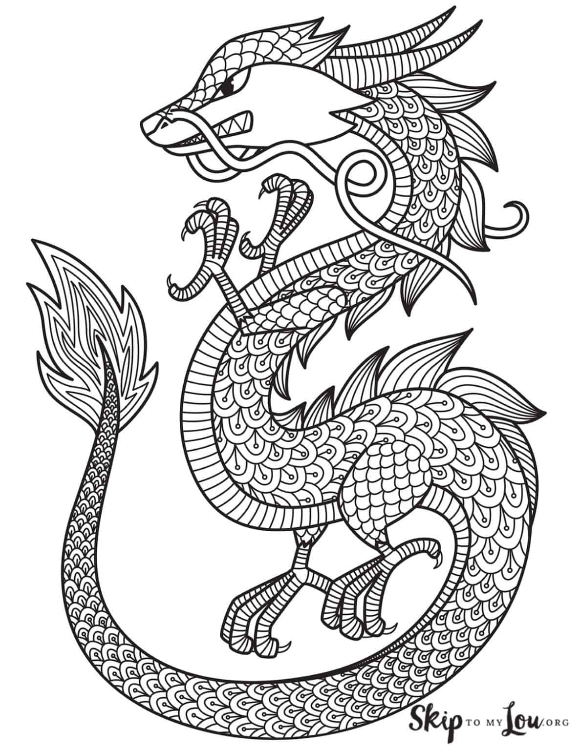 Mythical Dragon Coloring Pages Printable 10