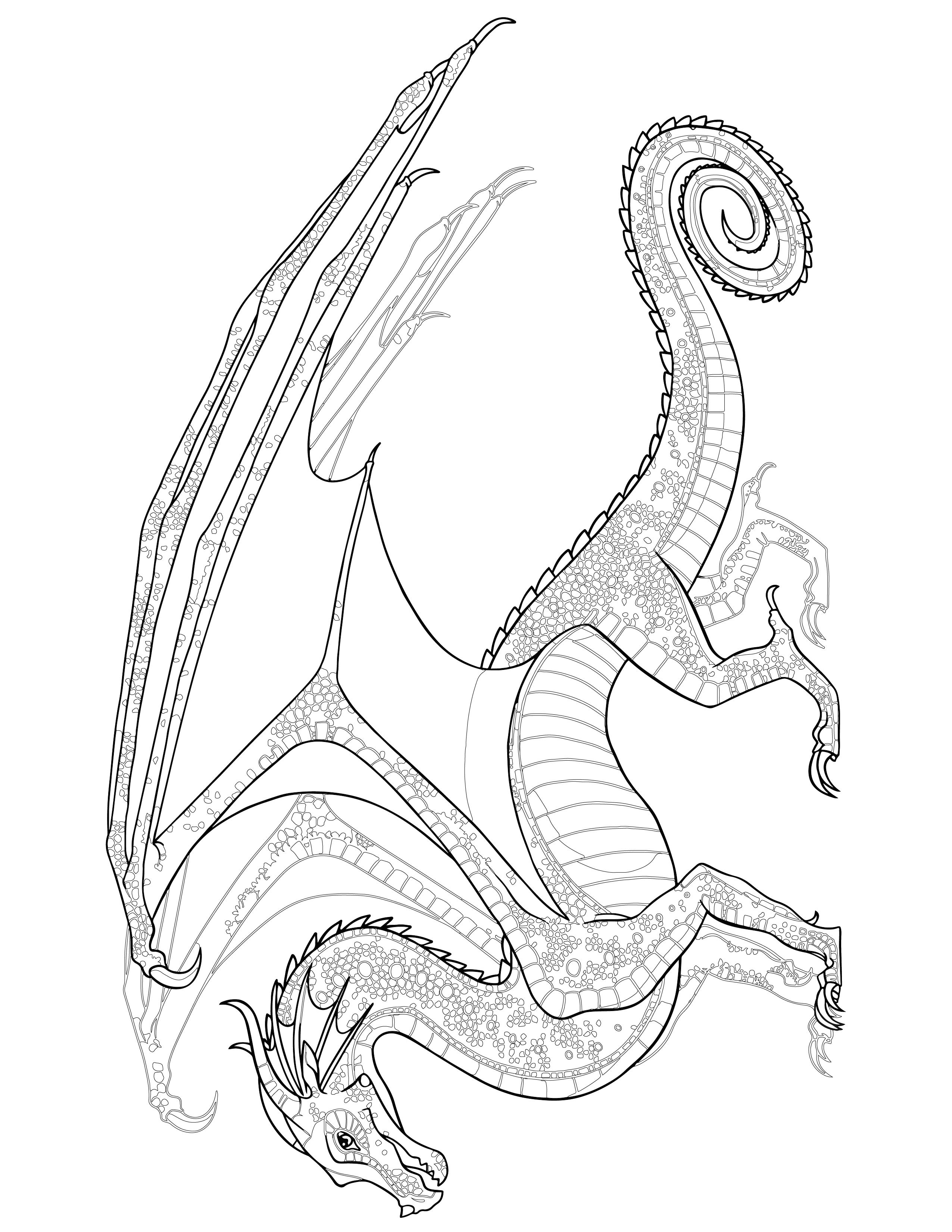 Mythical Dragon Coloring Pages Printable 23