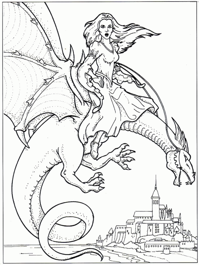 Mythical Dragon Coloring Pages Printable 24