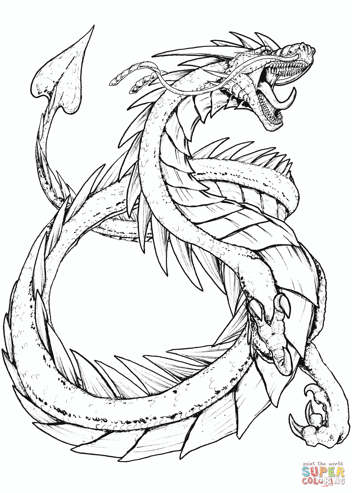 Mythical Dragon Coloring Pages Printable 25