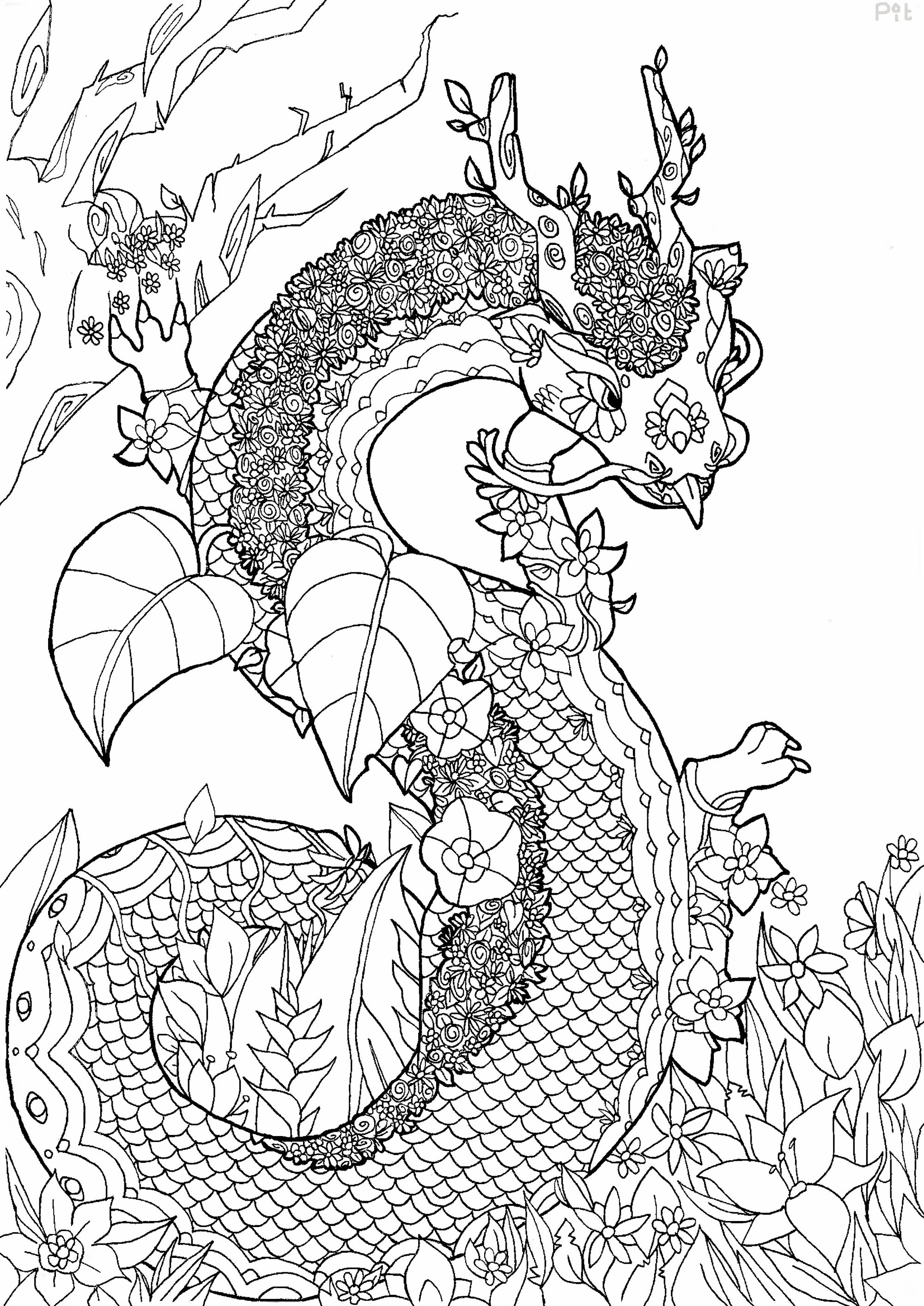 Mythical Dragon Coloring Pages Printable 27