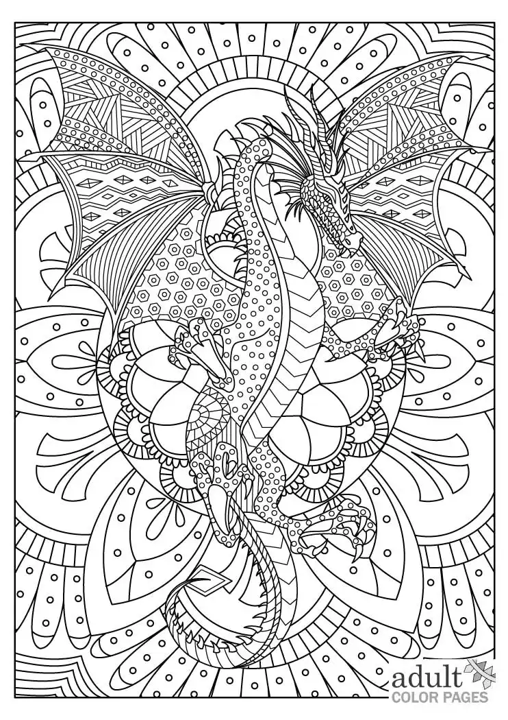 Mythical Dragon Coloring Pages Printable 3