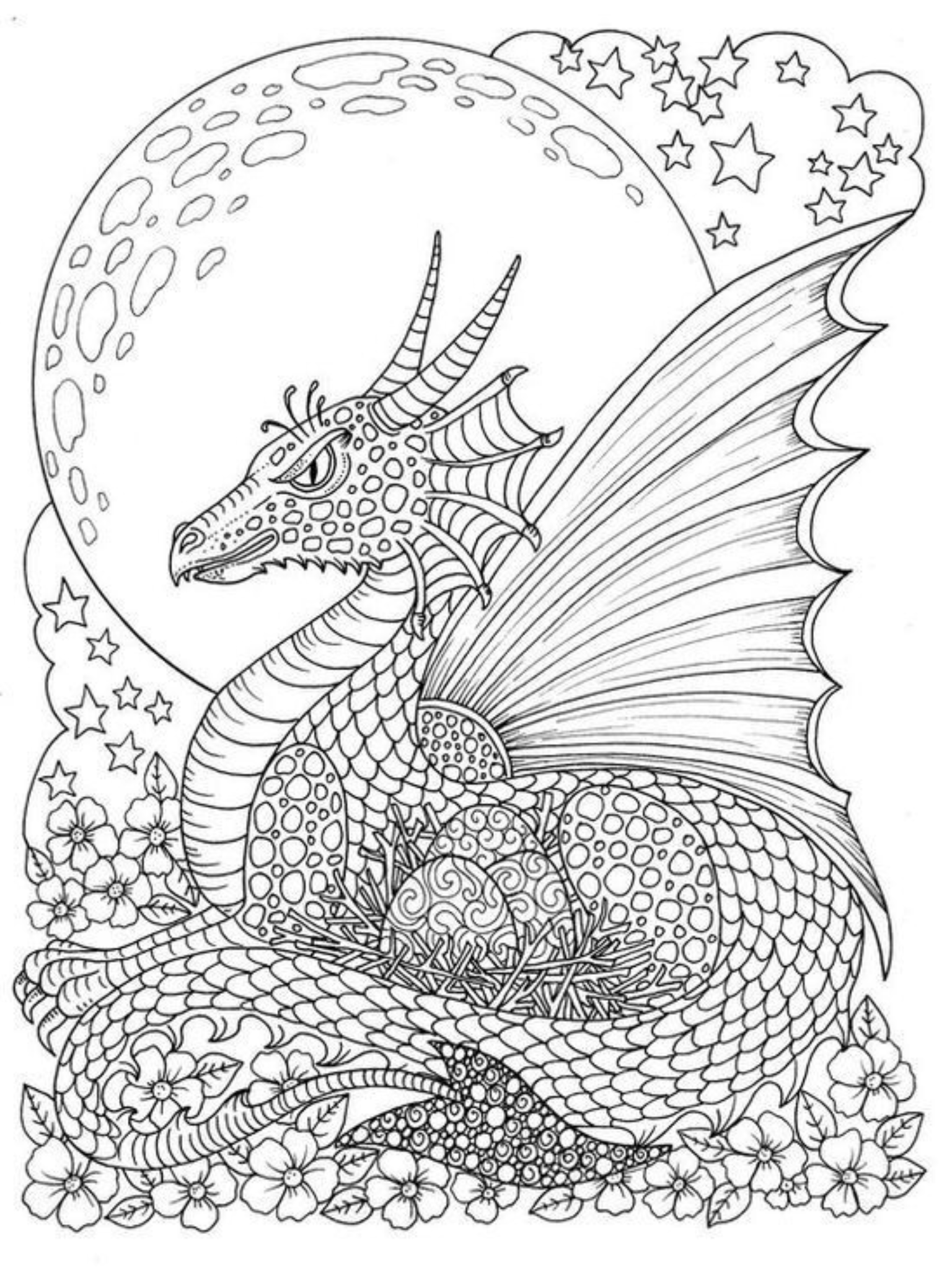 Mythical Dragon Coloring Pages Printable 31