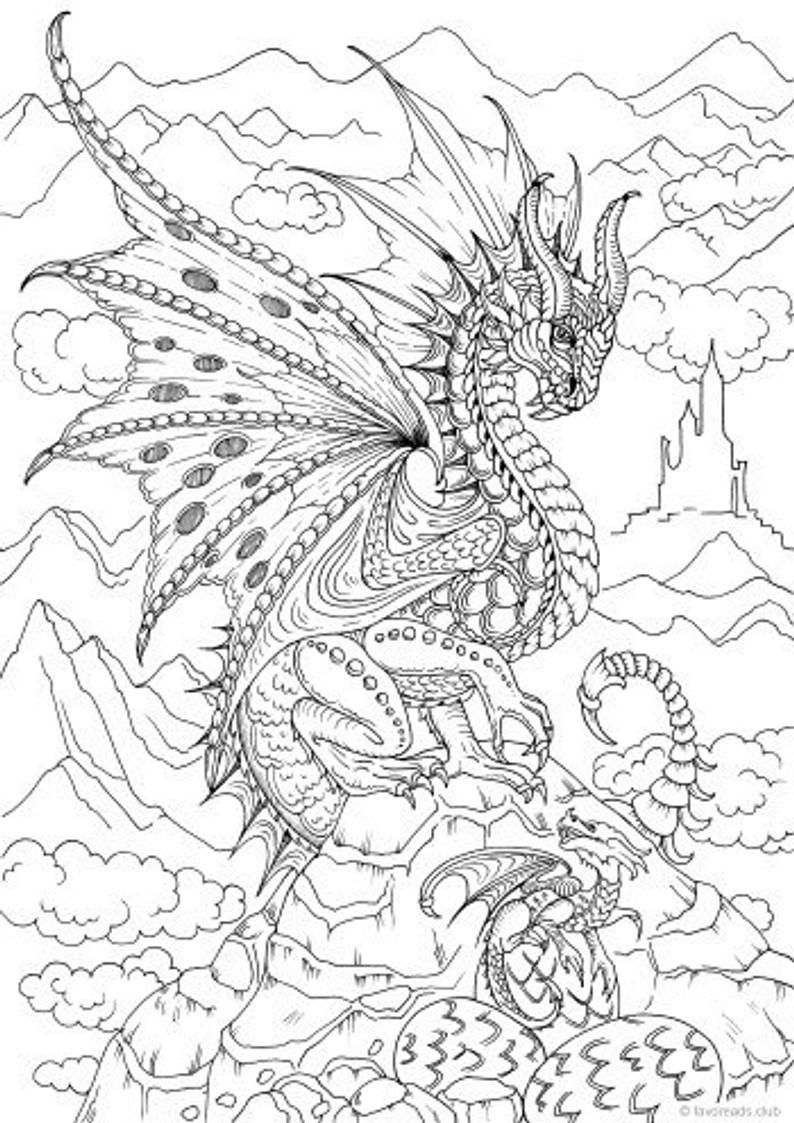 Mythical Dragon Coloring Pages Printable 33