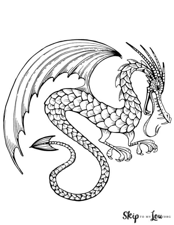 Mythical Dragon Coloring Pages Printable 35