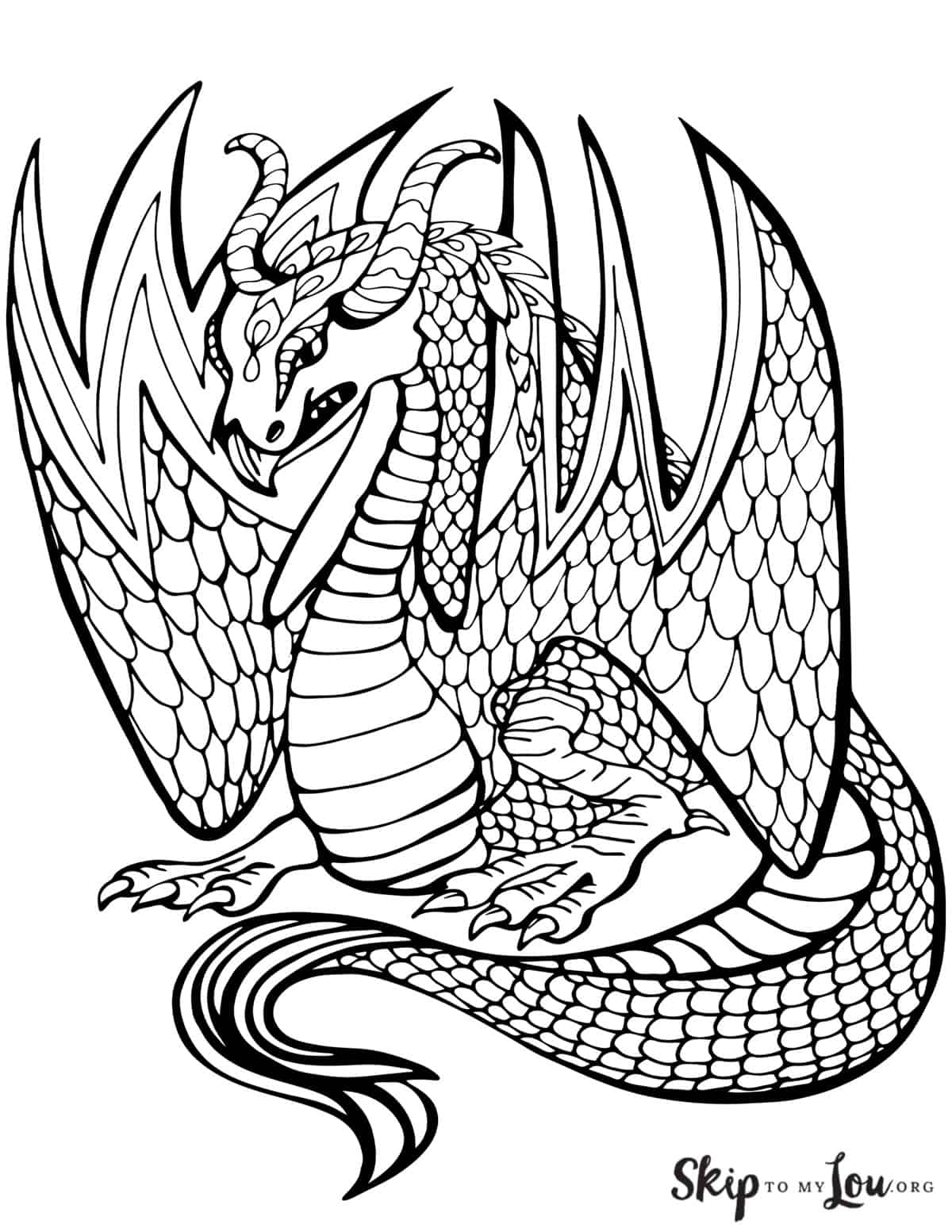 Mythical Dragon Coloring Pages Printable 8