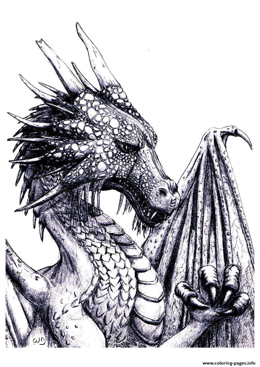 Mythical Dragon Coloring Pages Printable 9