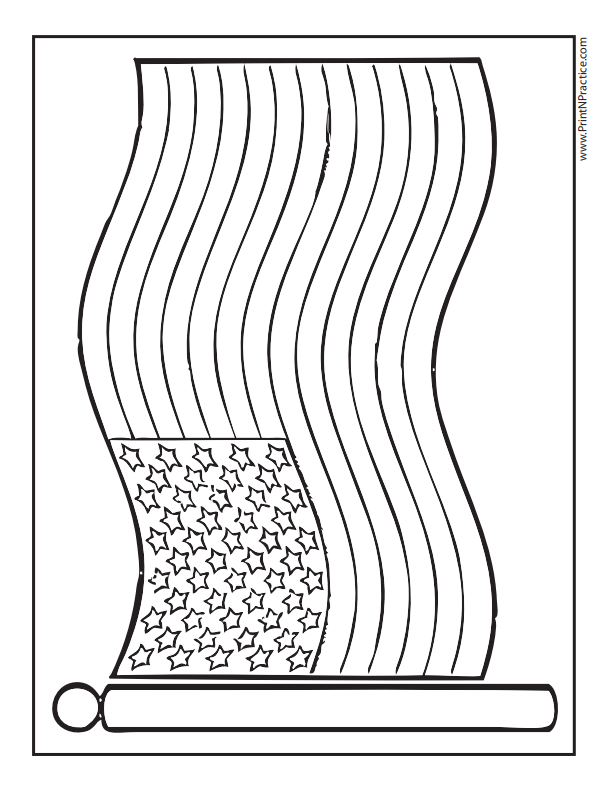 Patriotic American Flag Coloring Pages Printable 10