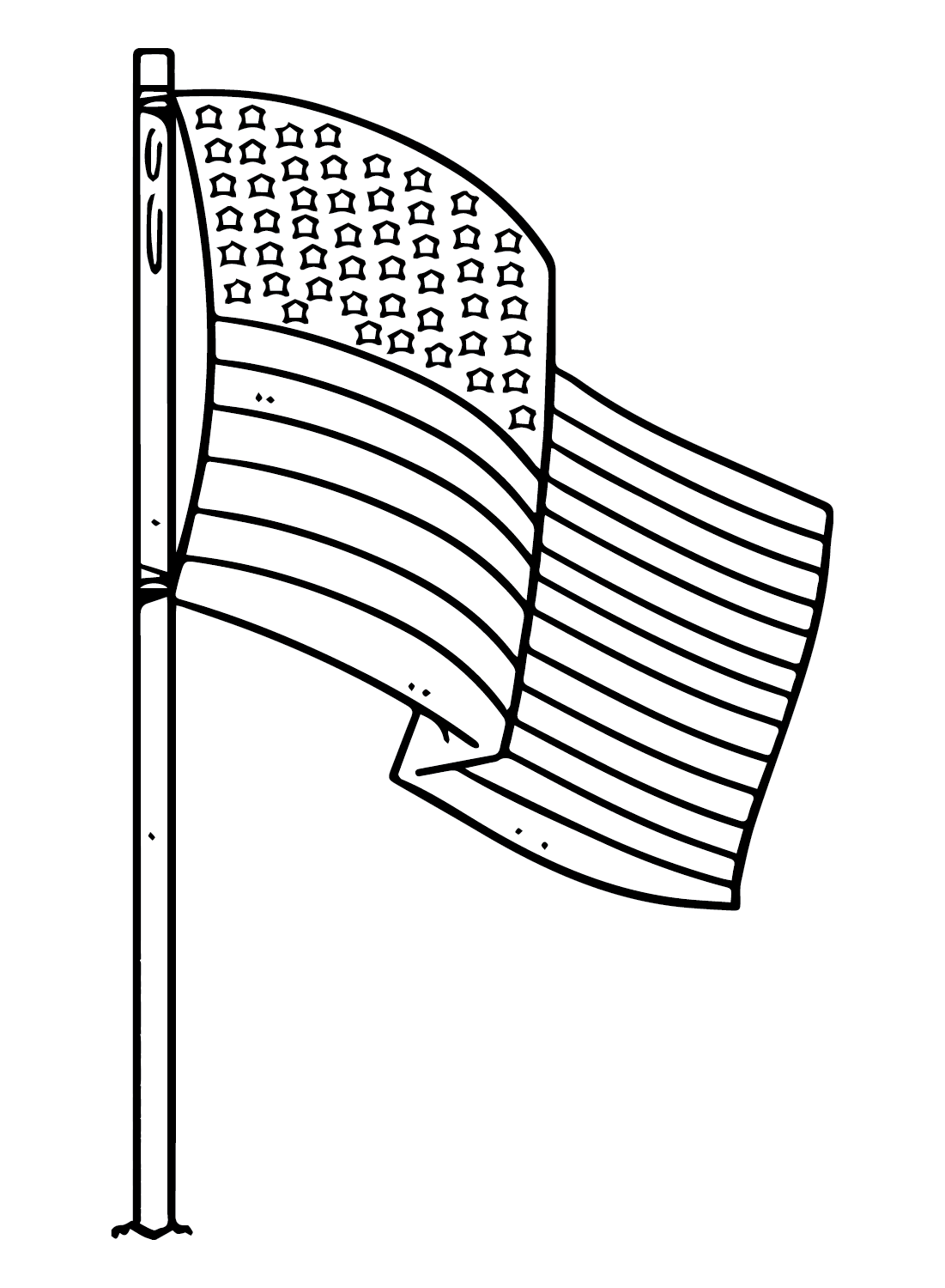 Patriotic American Flag Coloring Pages Printable 11