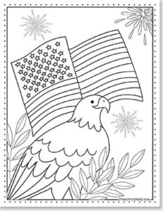 Patriotic American Flag Coloring Pages Printable 13