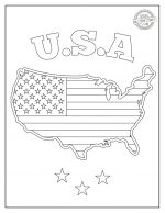 Patriotic American Flag Coloring Pages Printable 17