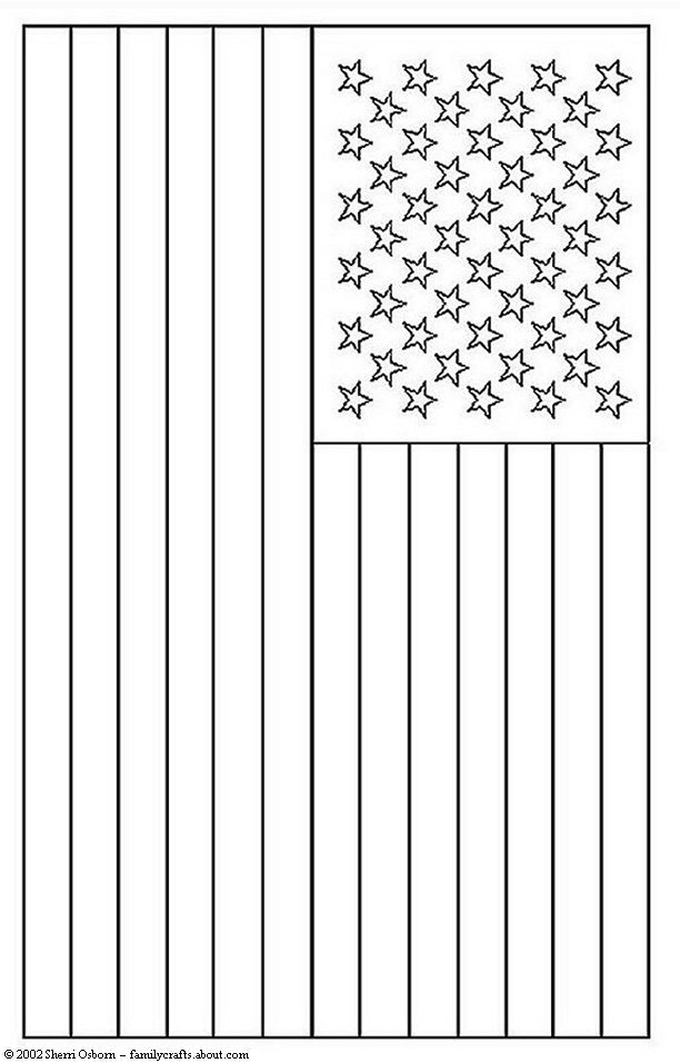 Patriotic American Flag Coloring Pages Printable 2