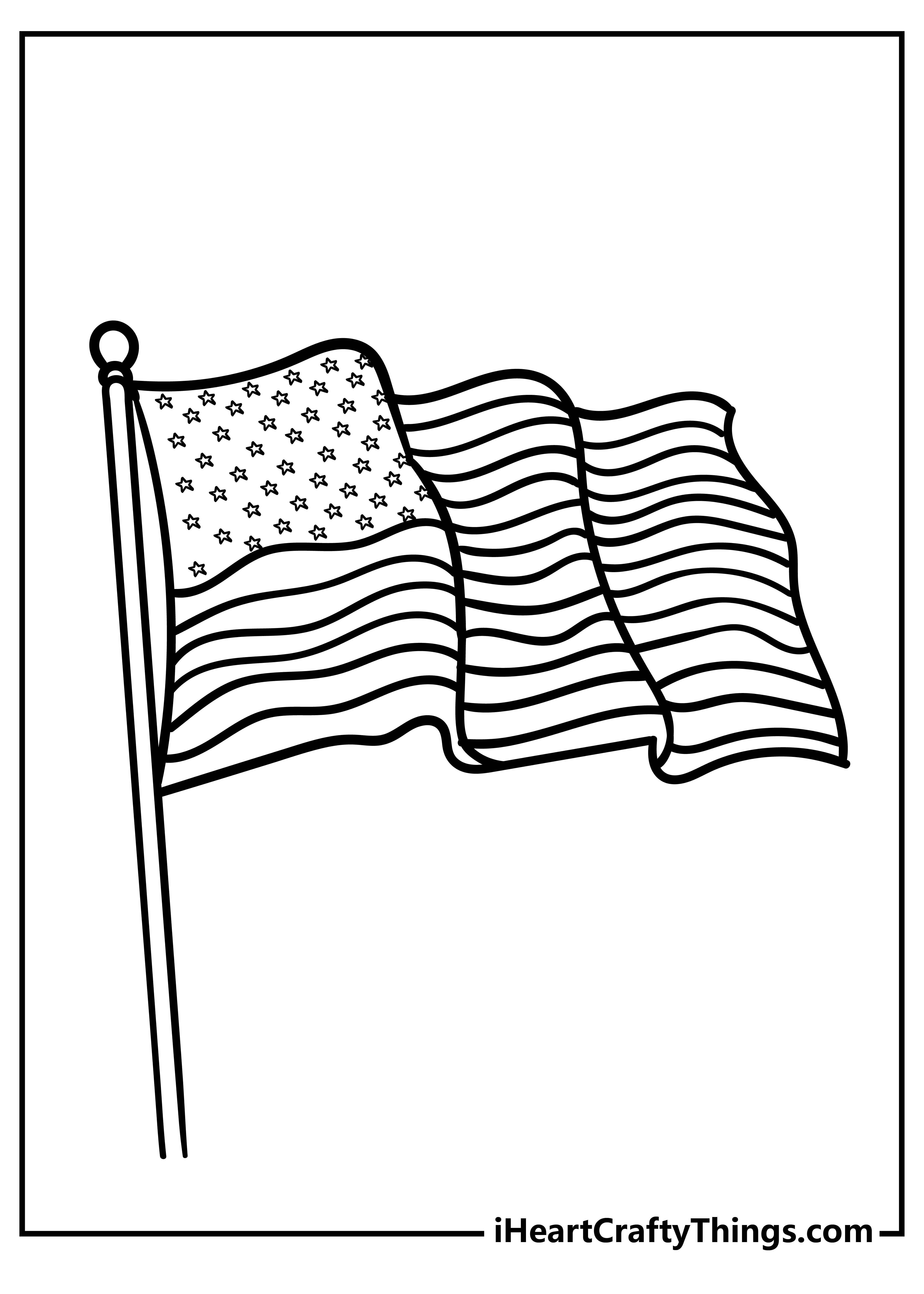 Patriotic American Flag Coloring Pages Printable 20