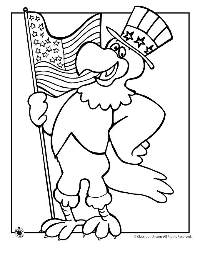 Patriotic American Flag Coloring Pages Printable 23