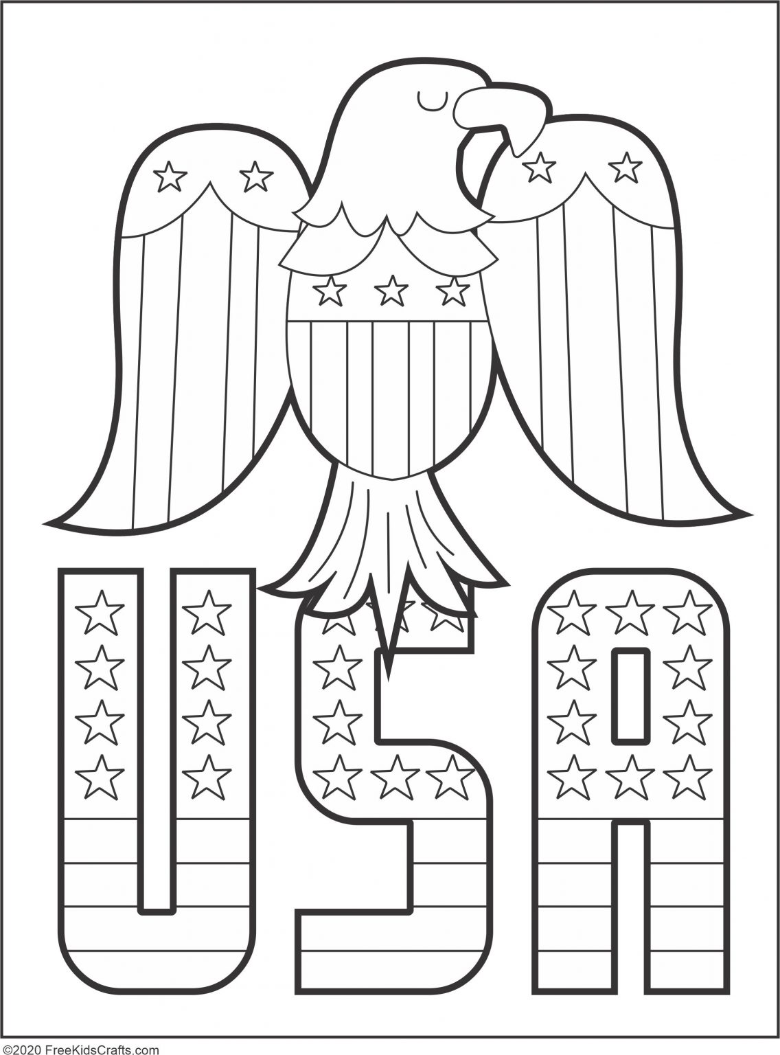 Patriotic American Flag Coloring Pages Printable 26