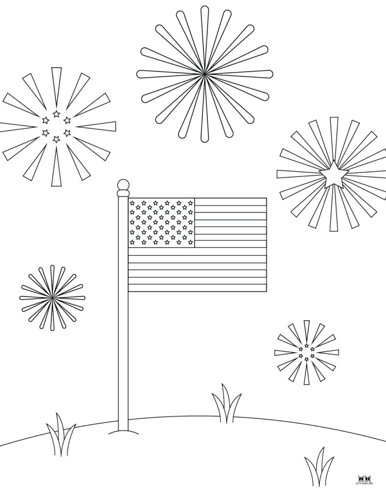 Patriotic American Flag Coloring Pages Printable 3