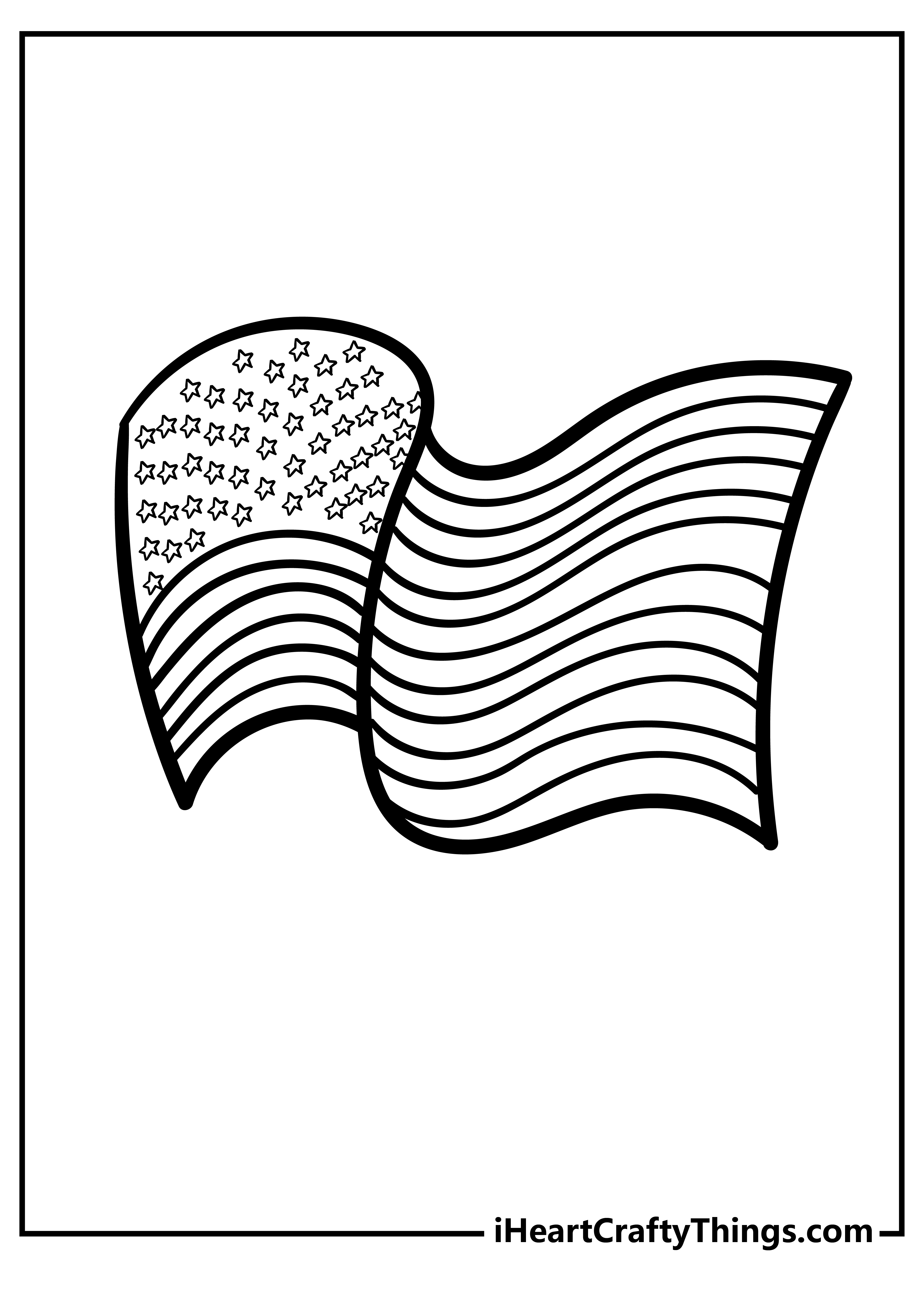 Patriotic American Flag Coloring Pages Printable 30