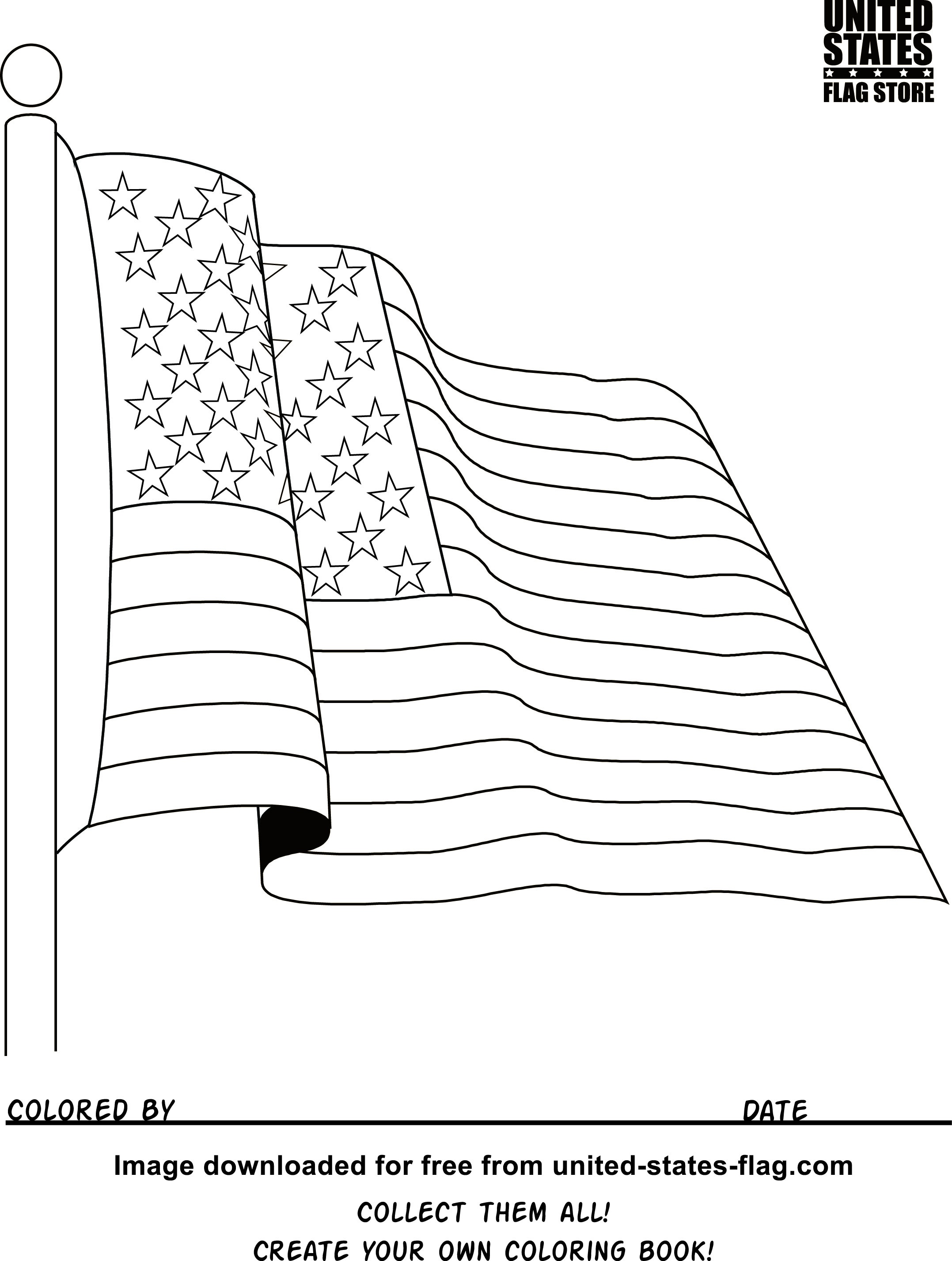 Patriotic American Flag Coloring Pages Printable 31