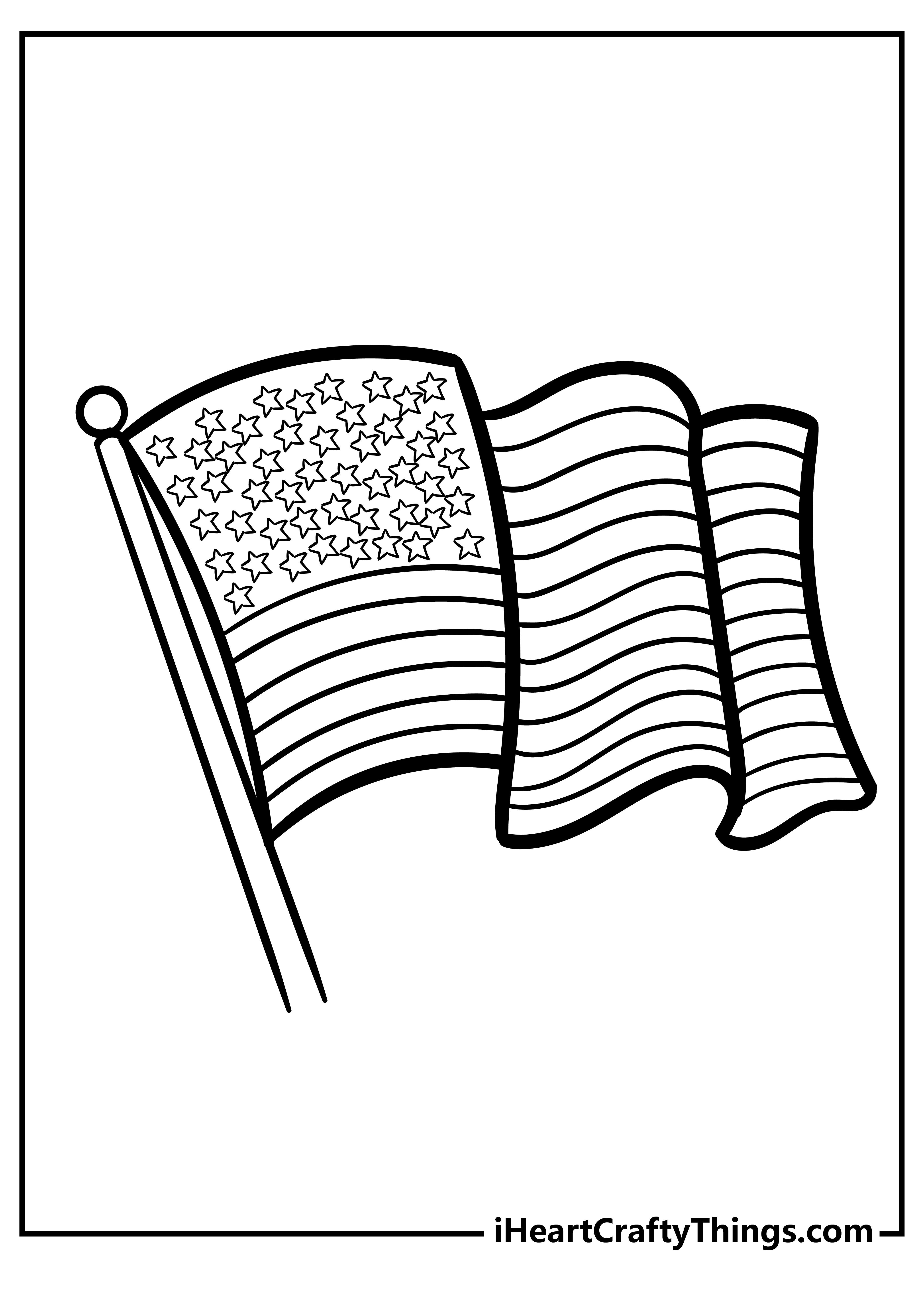 Patriotic American Flag Coloring Pages Printable 32