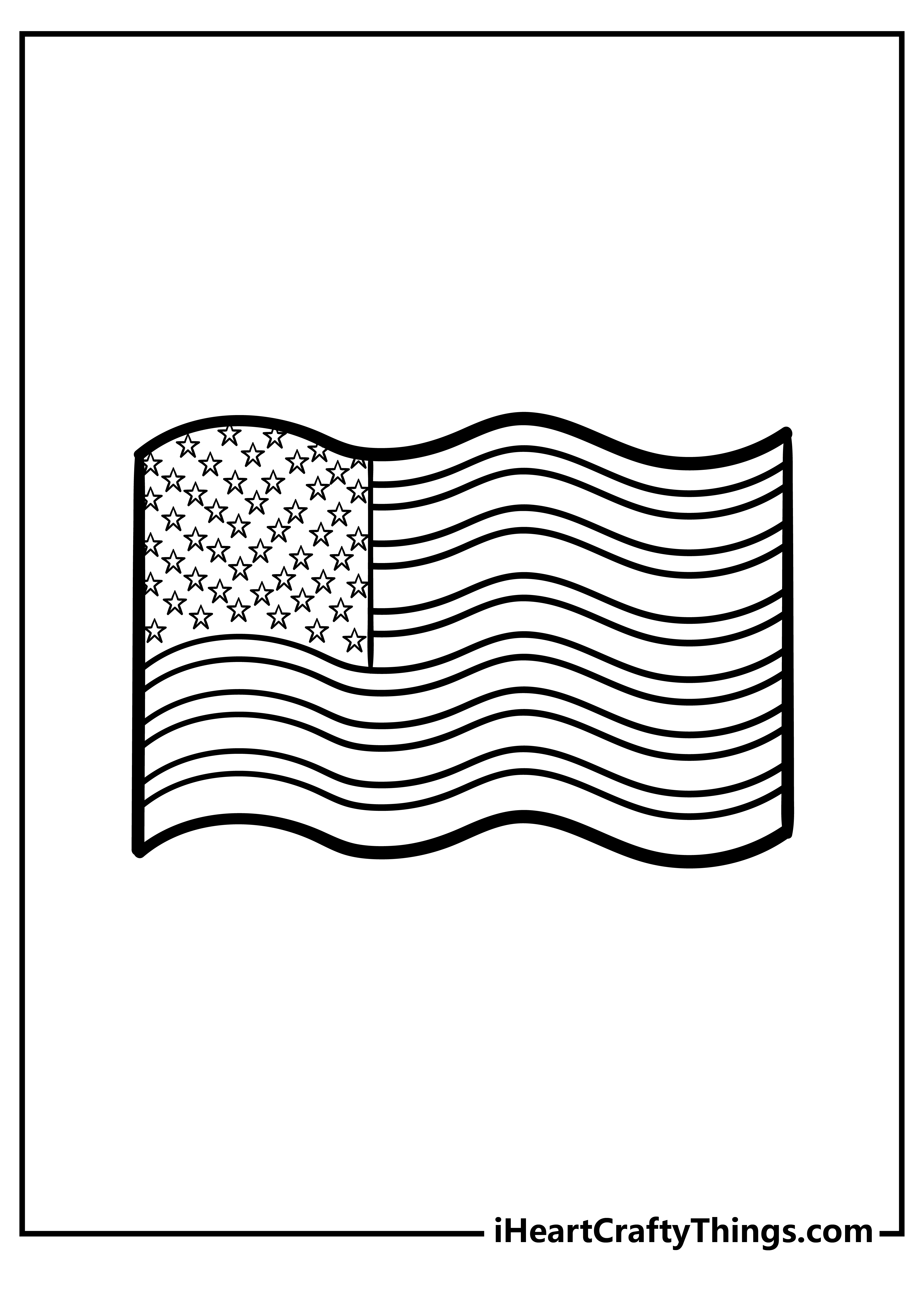 Patriotic American Flag Coloring Pages Printable 34