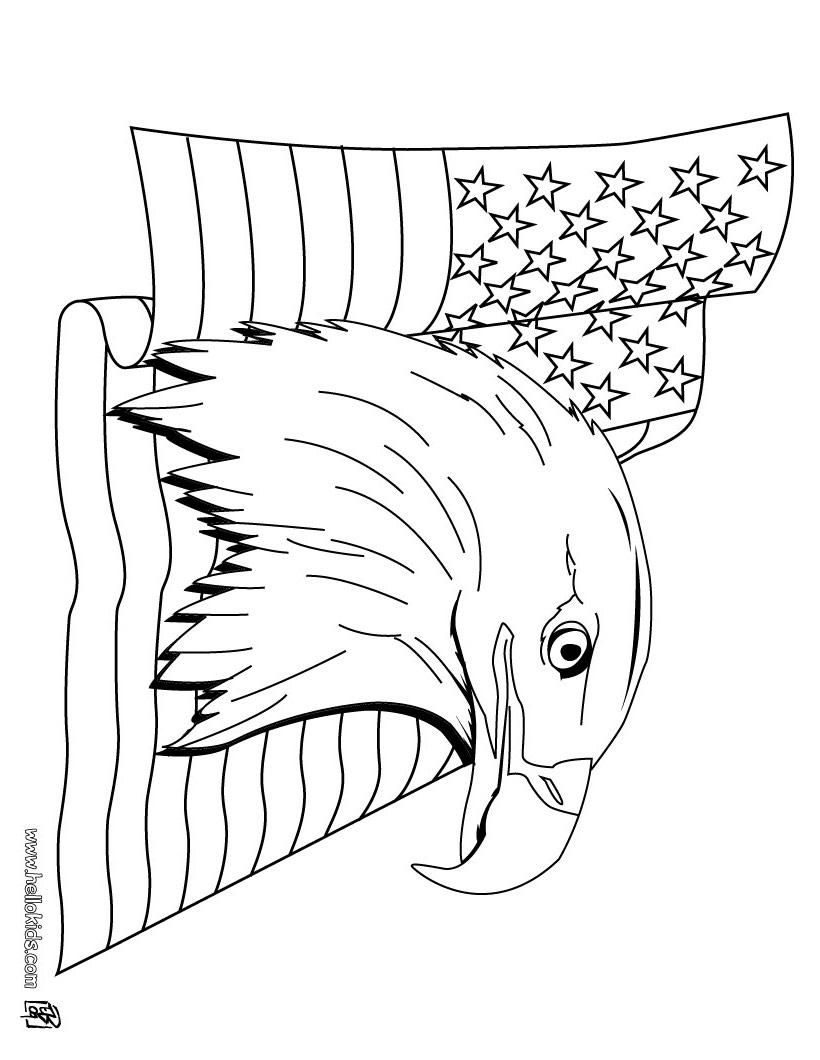 Patriotic American Flag Coloring Pages Printable 4