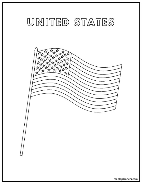 Patriotic American Flag Coloring Pages Printable 5