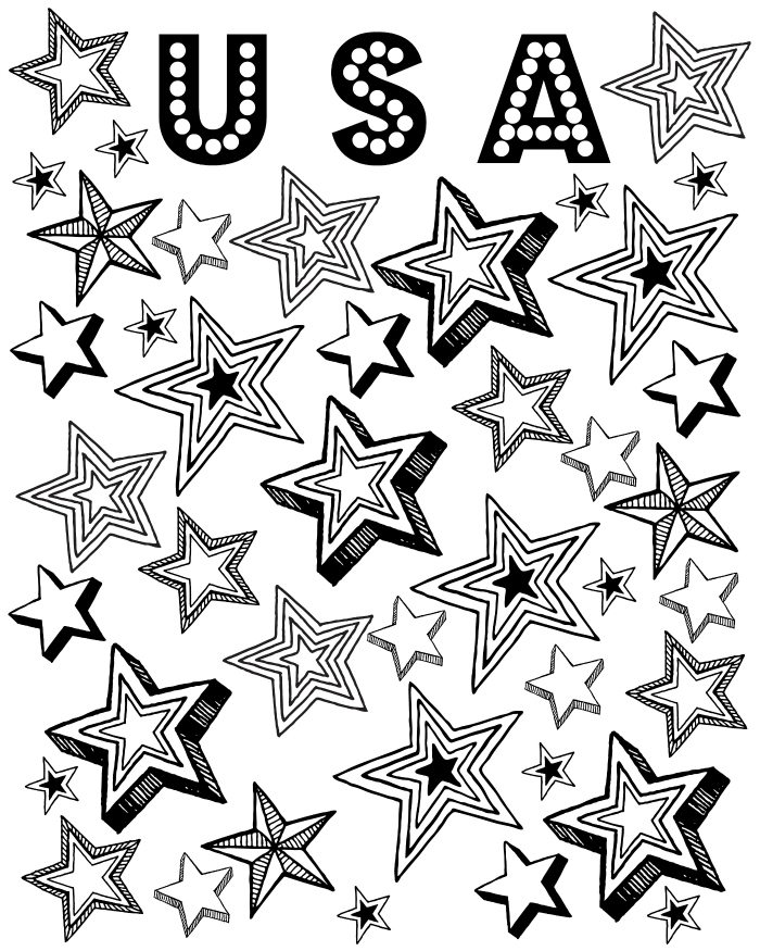 Patriotic American Flag Coloring Pages Printable 6