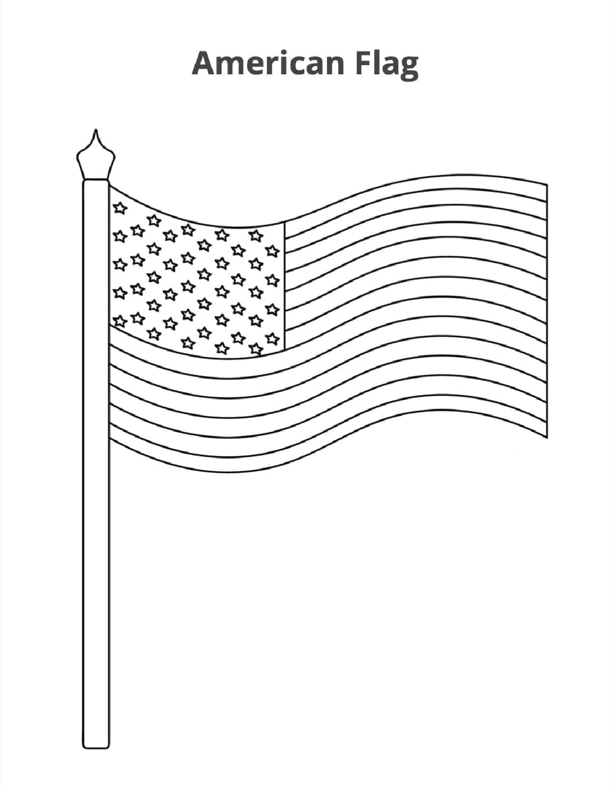 Patriotic American Flag Coloring Pages Printable 8