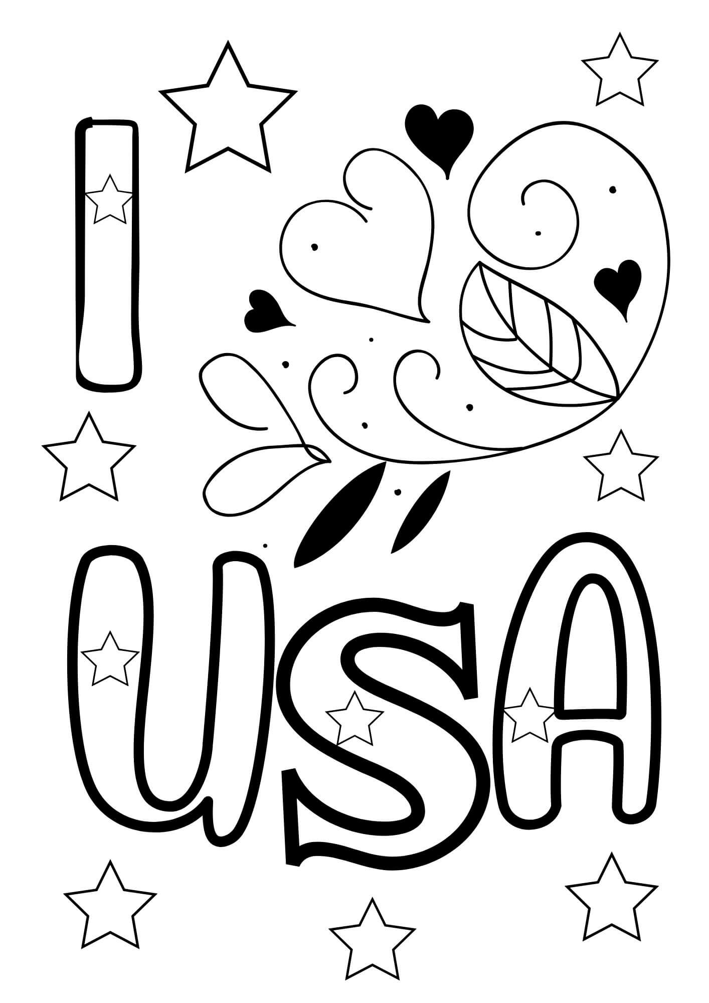 Patriotic American Flag Coloring Pages Printable 9