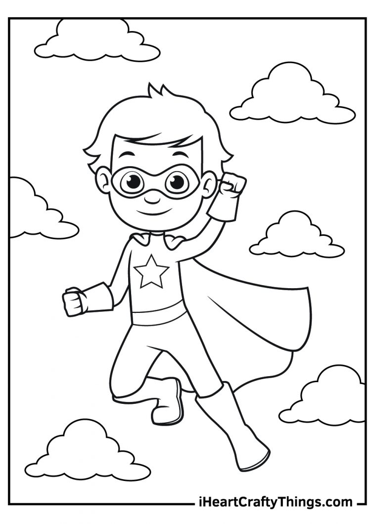 Powerful Superhero Coloring Pages Printable 2