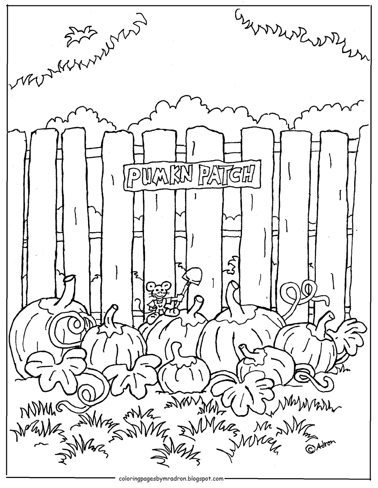 Pumpkin Patch Coloring Pages Printable 14