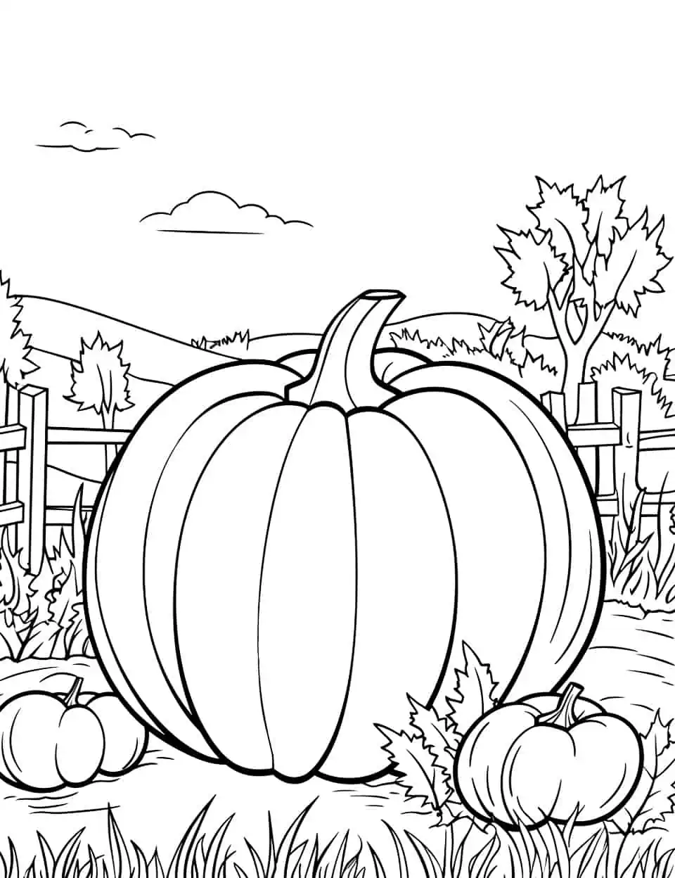 Pumpkin Patch Coloring Pages Printable 20