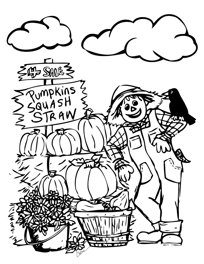 Pumpkin Patch Coloring Pages Printable 27