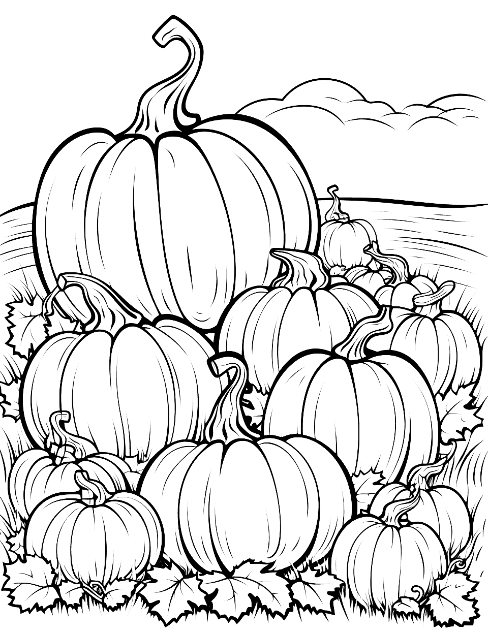 Pumpkin Patch Coloring Pages Printable 7