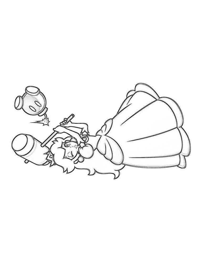 Royal Princess Peach Coloring Pages Printable 13