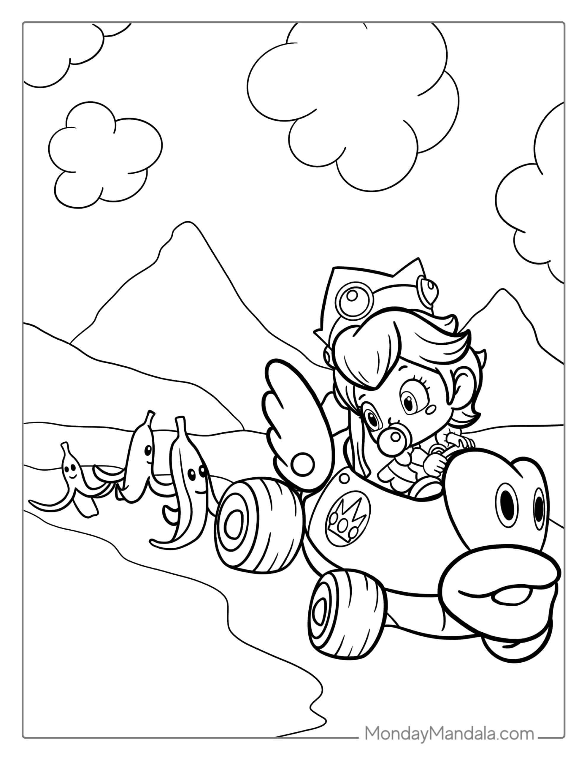 Royal Princess Peach Coloring Pages Printable 19