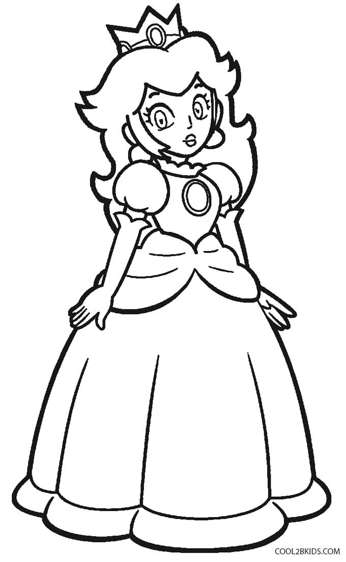 Royal Princess Peach Coloring Pages Printable 20