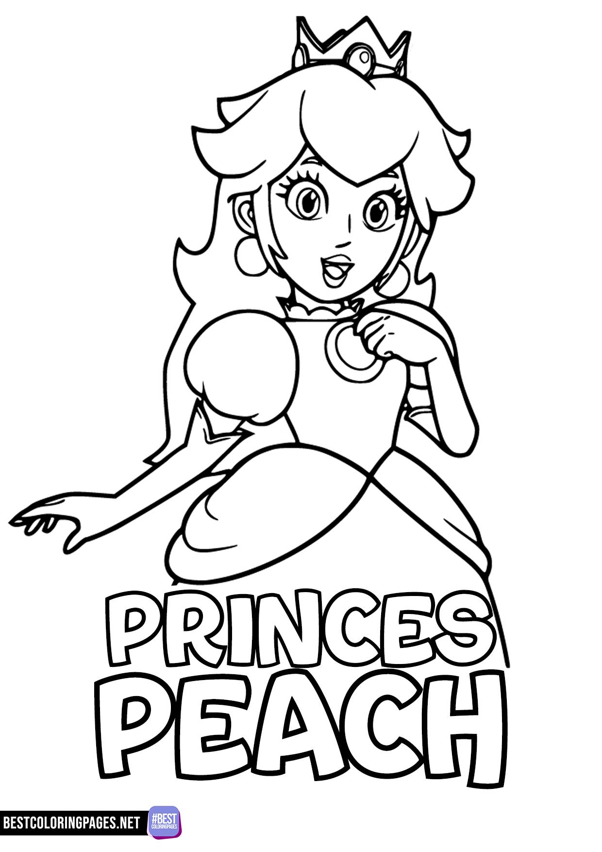 Royal Princess Peach Coloring Pages Printable 27