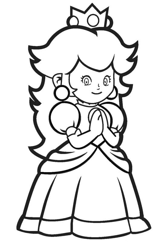 Royal Princess Peach Coloring Pages Printable 28