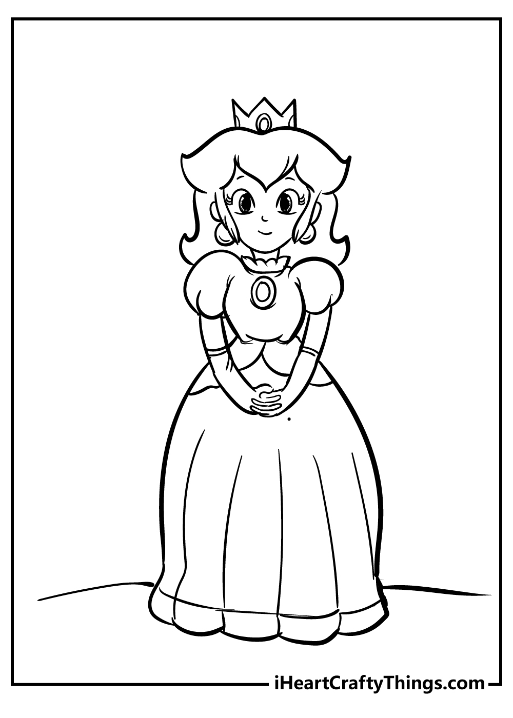 Royal Princess Peach Coloring Pages Printable 34