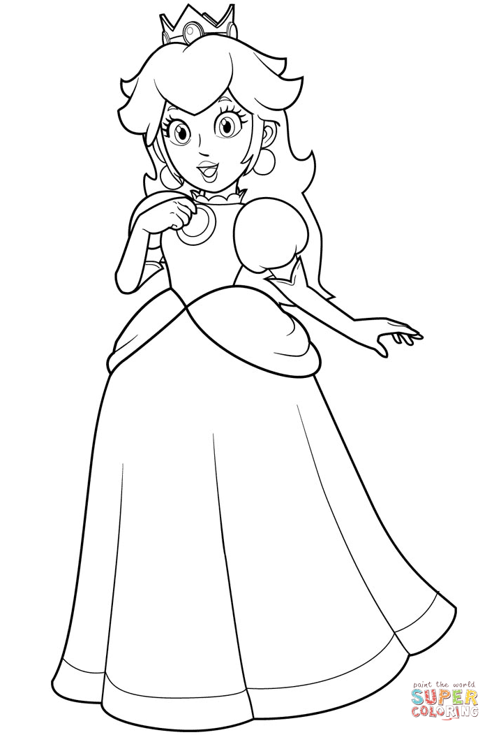 Royal Princess Peach Coloring Pages Printable 35