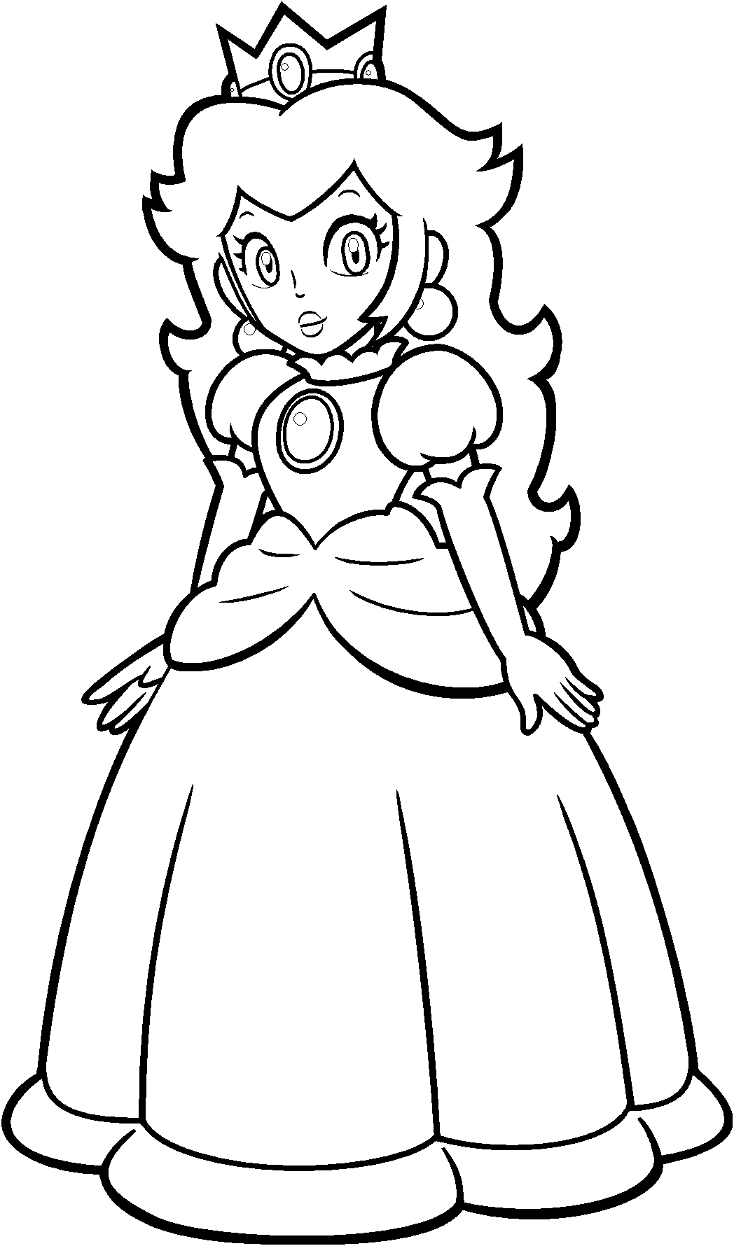 Royal Princess Peach Coloring Pages Printable 7